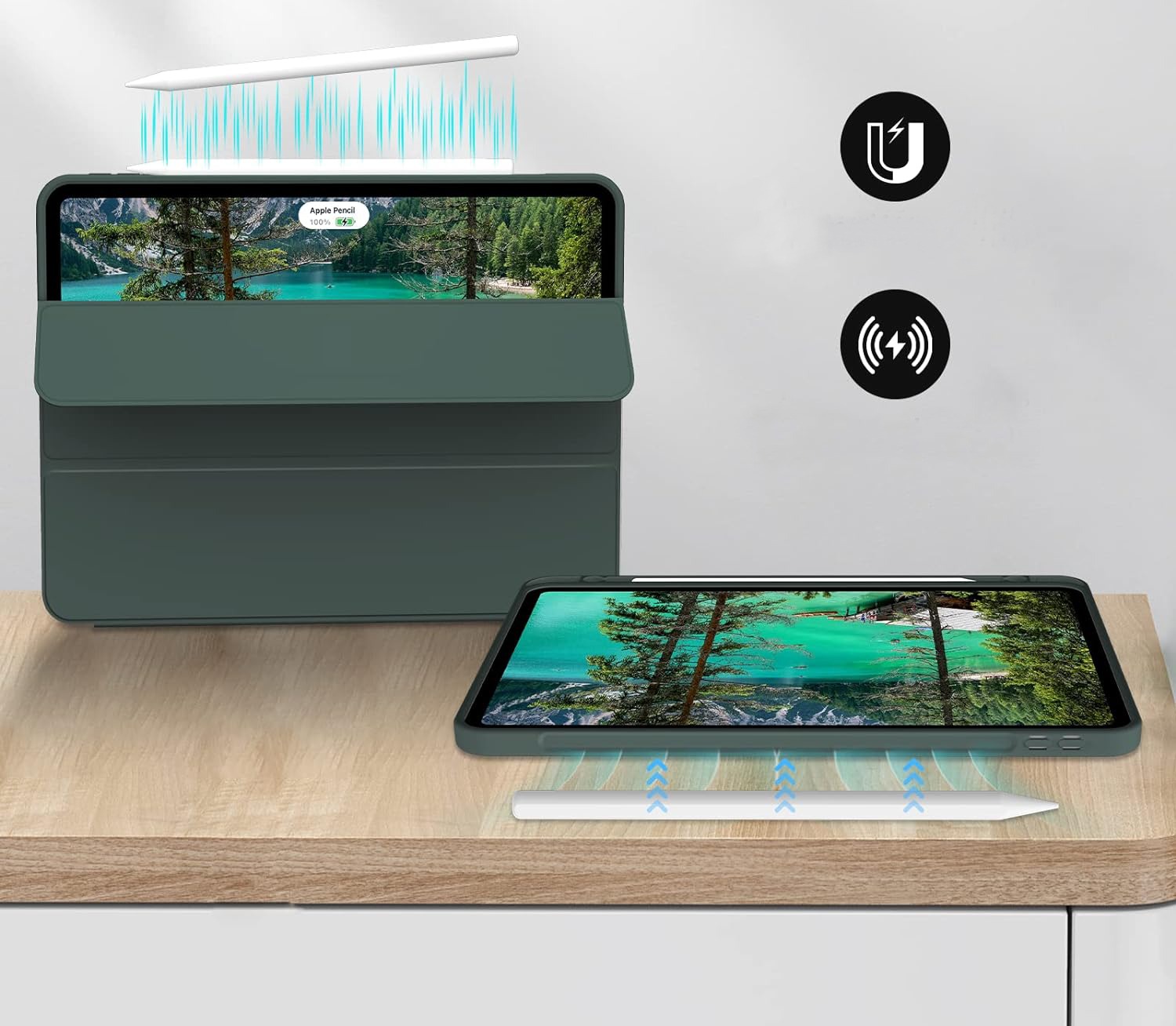 Чeхол-книжка BeCover Tri Fold Soft TPU с креплением Apple Pencil для Apple iPad Pro 11 2020/2021/2022 Dark Green (711110) Чeхол-книжка BeCover Tri Fold Soft TPU с креплением Apple Pencil для Apple iPad Pro 11 2020/2021/2022 Dark Green (711110)