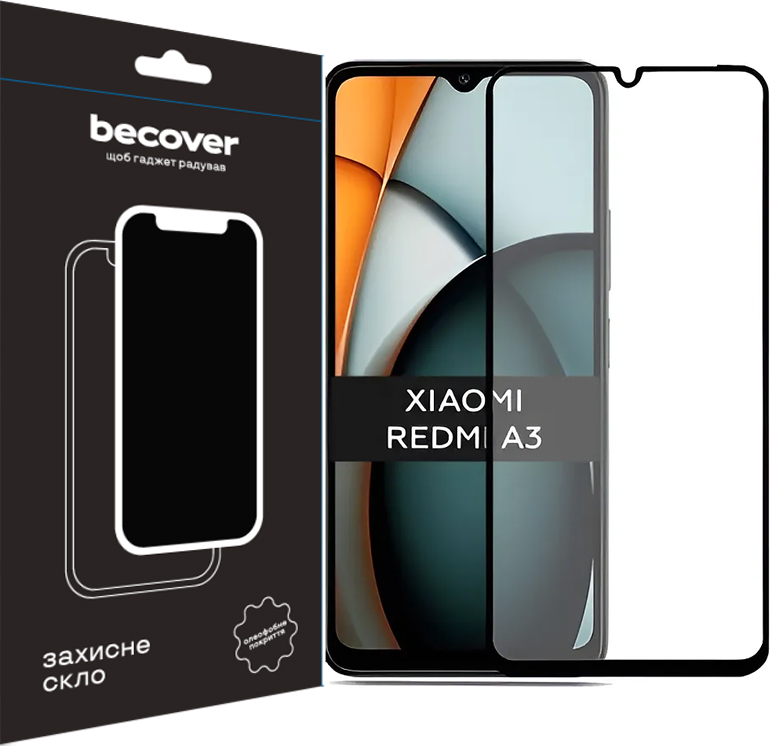 Защитное стекло BeCover для Xiaomi Redmi A3 4G Black (711227) Защитное стекло BeCover для Xiaomi Redmi A3 4G Black (711227)