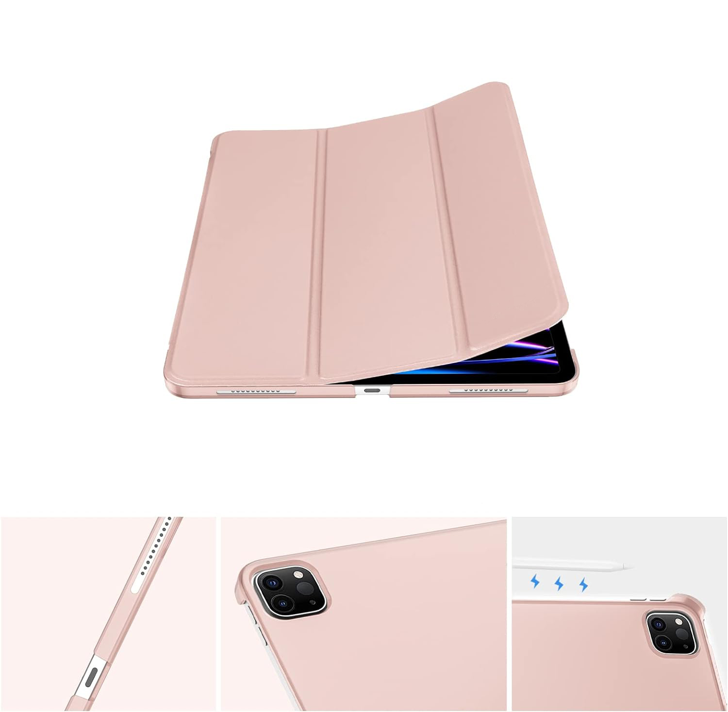 Чeхол-книжка BeCover Tri Fold Hard для Apple iPad Pro 12.9 2020/2021/2022 Pink (711721) Чeхол-книжка BeCover Tri Fold Hard для Apple iPad Pro 12.9 2020/2021/2022 Pink (711721)