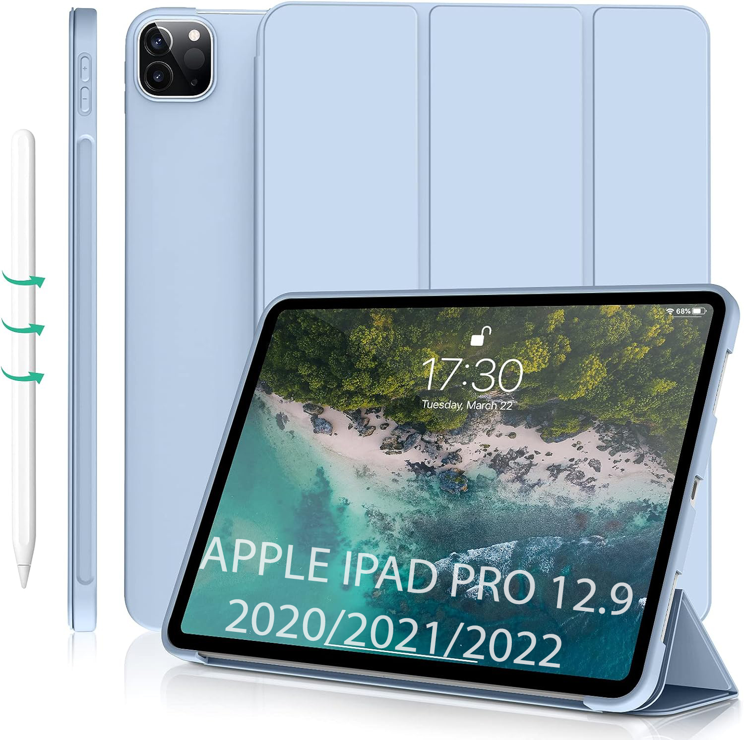 Чeхол-книжка BeCover Tri Fold Soft TPU Silicone для Apple iPad Pro 12.9 2020/2021/2022 Light Blue (711737) Чeхол-книжка BeCover Tri Fold Soft TPU Silicone для Apple iPad Pro 12.9 2020/2021/2022 Light Blue (711737)