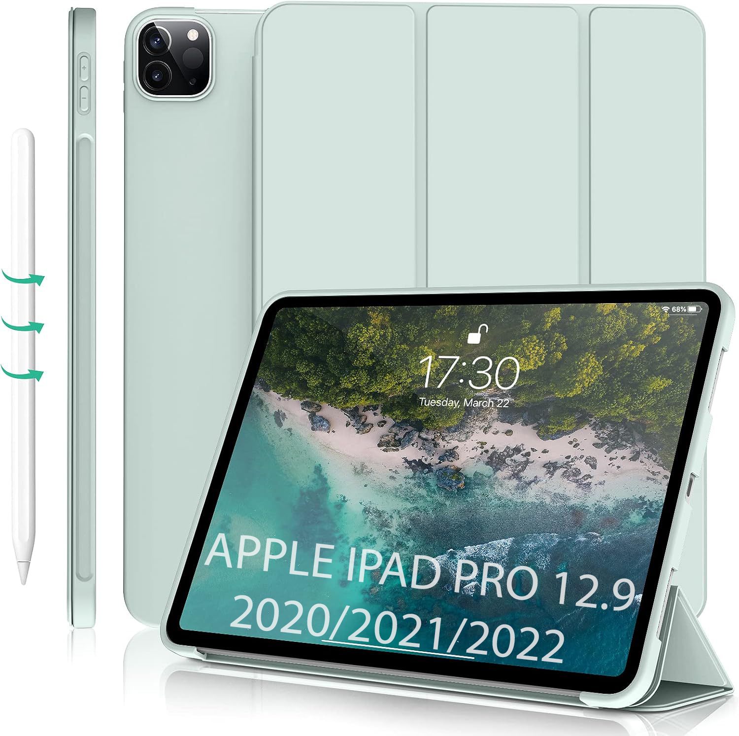 Чeхол-книжка BeCover Tri Fold Soft TPU Silicone для Apple iPad Pro 12.9 2020/2021/2022 Light Green (711738) Чeхол-книжка BeCover Tri Fold Soft TPU Silicone для Apple iPad Pro 12.9 2020/2021/2022 Light Green (711738)