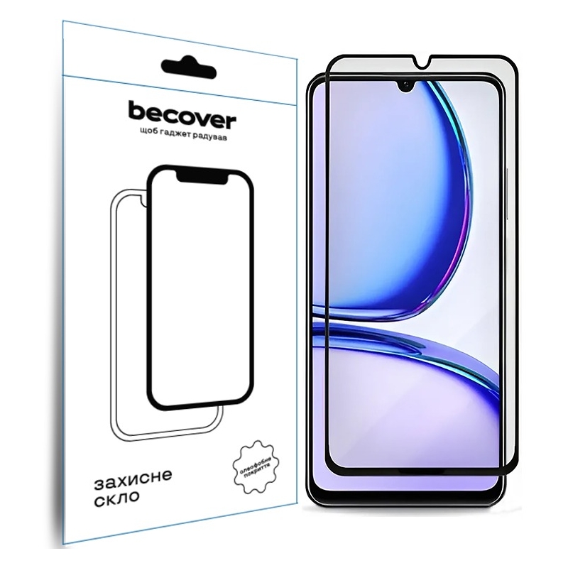 Защитное стекло BeCover для Realme C61 Black (711809) Защитное стекло BeCover для Realme C61 Black (711809)