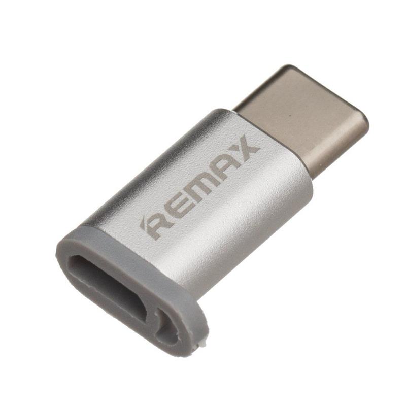 Адаптер Remax Feliz micro USB - USB Type-C (F/M) Silver (6954851289791)