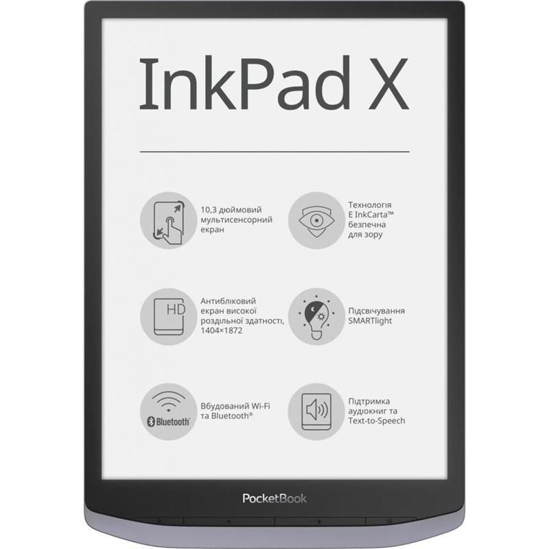 Электронная книга PocketBook 1004 InkPad X Metallic Grey (PB1040-J-CIS