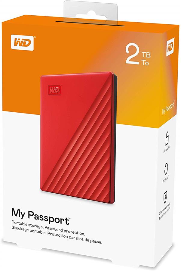 Зовнішній жорсткий диск 2.5" USB 2.0TB WD My Passport Red (WDBYVG0020BRD-WESN)