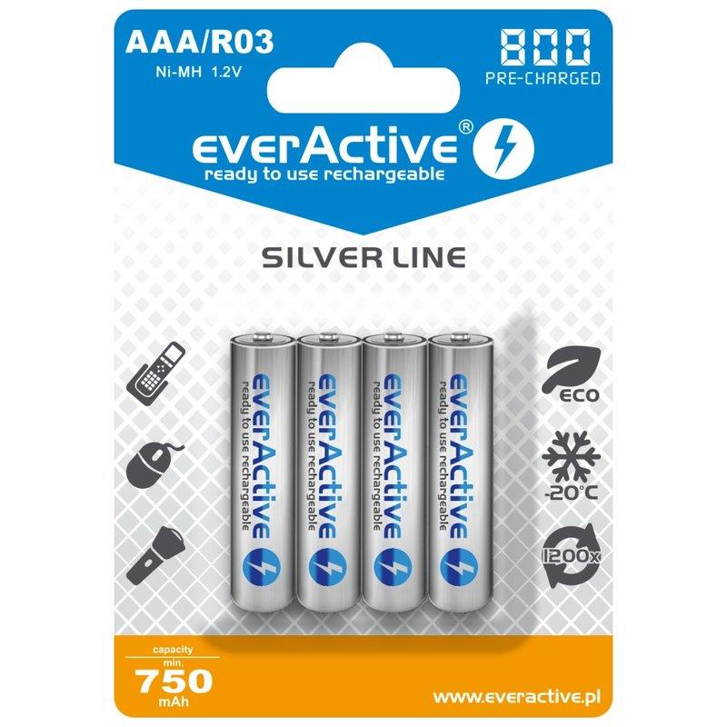 Акумулятор everActive AAA/HR03 Ni-MH 800mAh BL 4шт