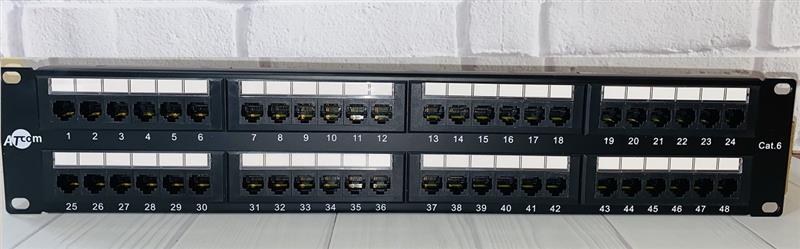 Патч-панель ATcom P6048 19" 48хRJ-45 UTP 2U cat.6