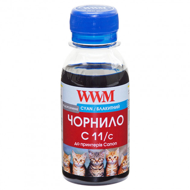 Чорнило WWM Canon CL-511С/CL-513С/CLI-521C (Cyan) (C11/C-2) 100г