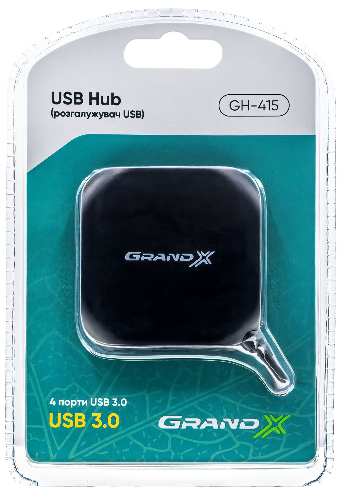 Концентратор USB3.0 Grand-X GH-415 Black 4хUSB3.0