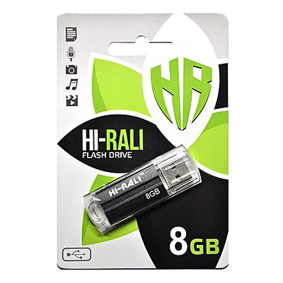 Флеш-накопичувач USB 8GB Hi-Rali Corsair Series Black (HI-8GBCORBK)