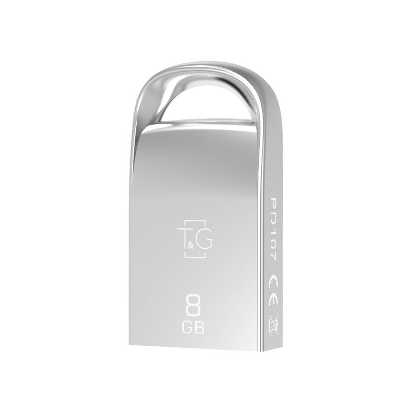 Флеш-накопичувач USB 8GB T&G 107 Metal Series Silver (TG107-8G)