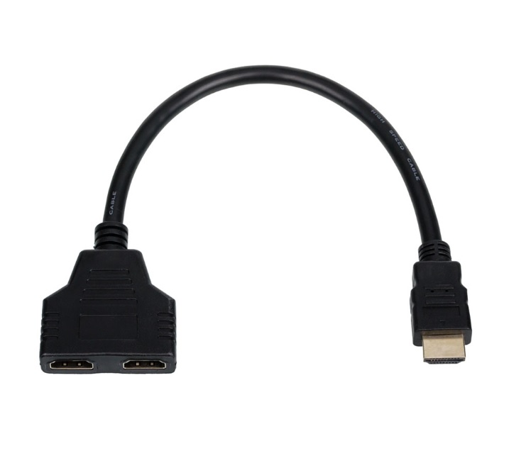 Кабель-розгалужувач Atcom HDMI - 2хHDMI (M/F), 0.1 м, Black (10901)