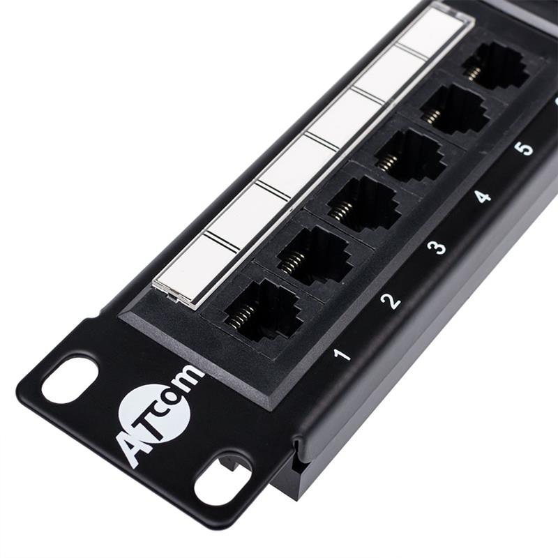 Патч-панель Atcom P5124 19" 24хRJ-45 UTP 1U cat.5е