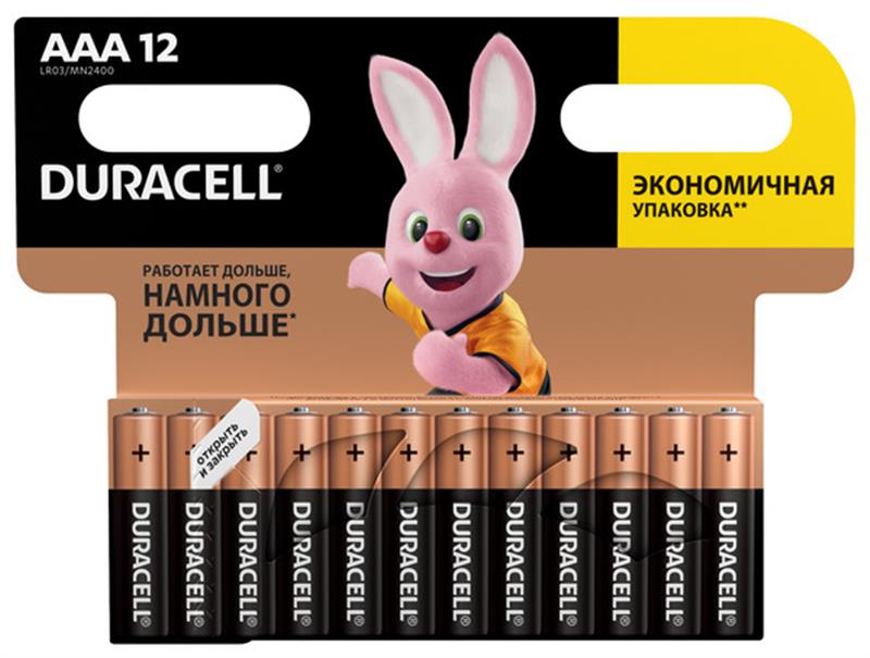 Батарейка Duracell Basic AAA / LR03 BL 12шт (1522943)