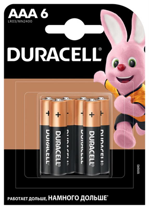 Батарейка Duracell Basic AAA / LR03 BL 6шт (1522821)