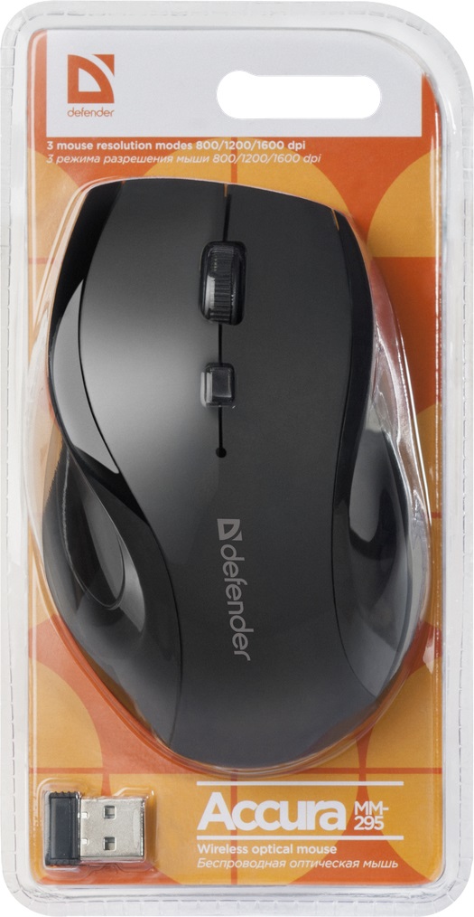 Мышь беспроводная Defender Accura MM-295 Black (52295) Мышь беспроводная Defender Accura MM-295 Black (52295)