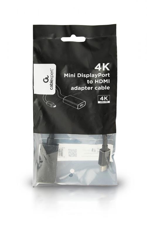 Адаптер Cablexpert mini DisplayPort - HDMI (M/F), Black (A-mDPM-HDMIF4K-01)