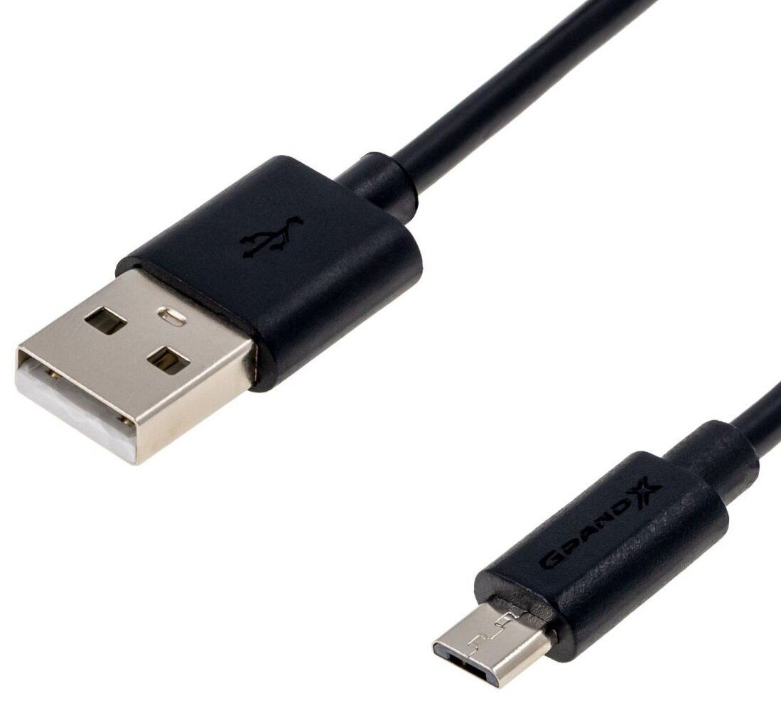 Кабель Grand-X USB - micro USB (M/M), Cu, 2.5 м, Black (PM025B)