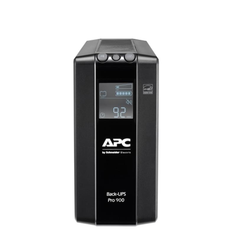 Джерело безперебійного живлення APC Back-UPS Pro BR 900VA, Lin.int., AVR, 6хIEC, RJ-11, RJ-45, LCD, метал (BR900MI)