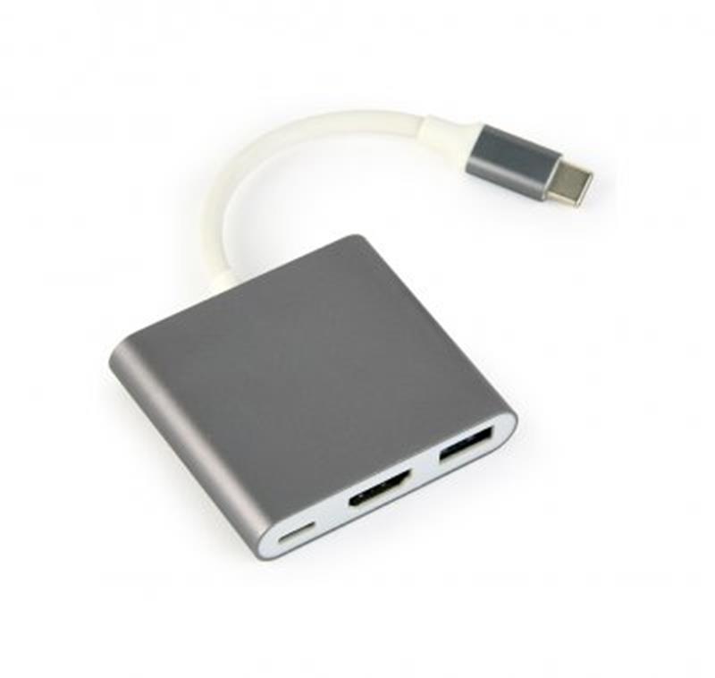 Адаптер Cablexpert (A-CM-HDMIF-02-SG) USB-C - HDMI/USB/USB-C