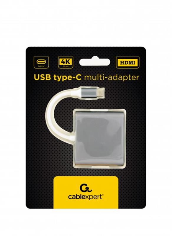 Адаптер Cablexpert (A-CM-HDMIF-02-SG) USB-C - HDMI/USB/USB-C