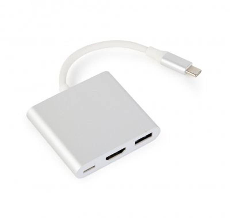 Адаптер Cablexpert (A-CM-HDMIF-02-SV) USB-C - HDMI/USB/USB-C