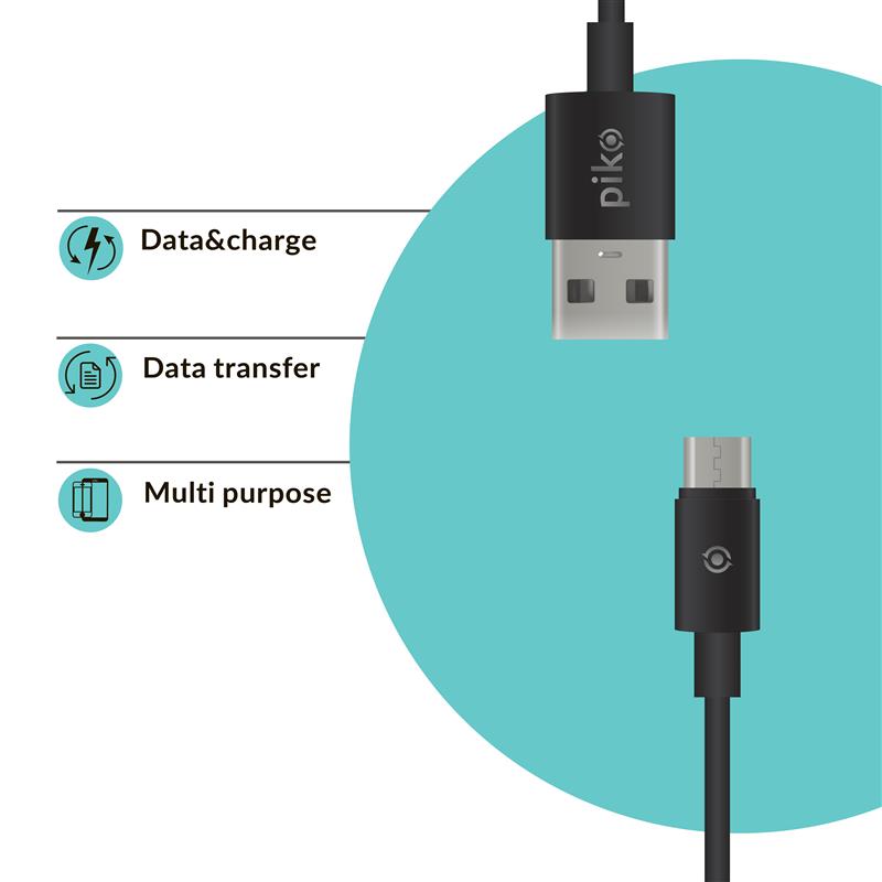 Кабель Piko CB-UM10 USB - micro USB (M/M), 0.2 м, Black (1283126493874)