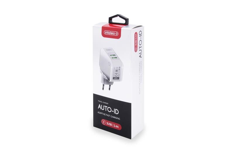 Мережевий зарядний пристрій Intaleo TCA242 (2USB, 2.4A) White (1283126477492)