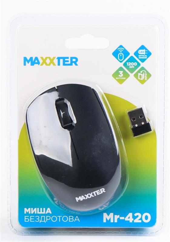 Миша бездротова Maxxter Mr-420 Black