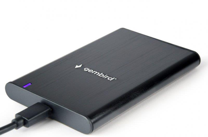 Зовнішня кишеня Gembird SATA HDD 2.5", USB 3.1, алюміній, Black (EE2-U3S-6)