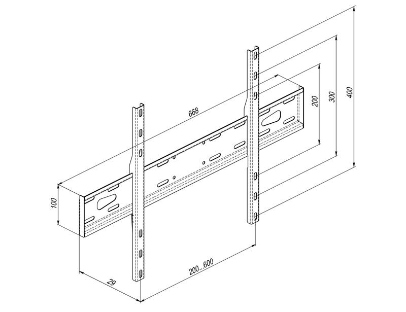 Кронштейн KSL WMO-8260P (VESA600х400) Кронштейн KSL WMO-8260P (VESA600х400)