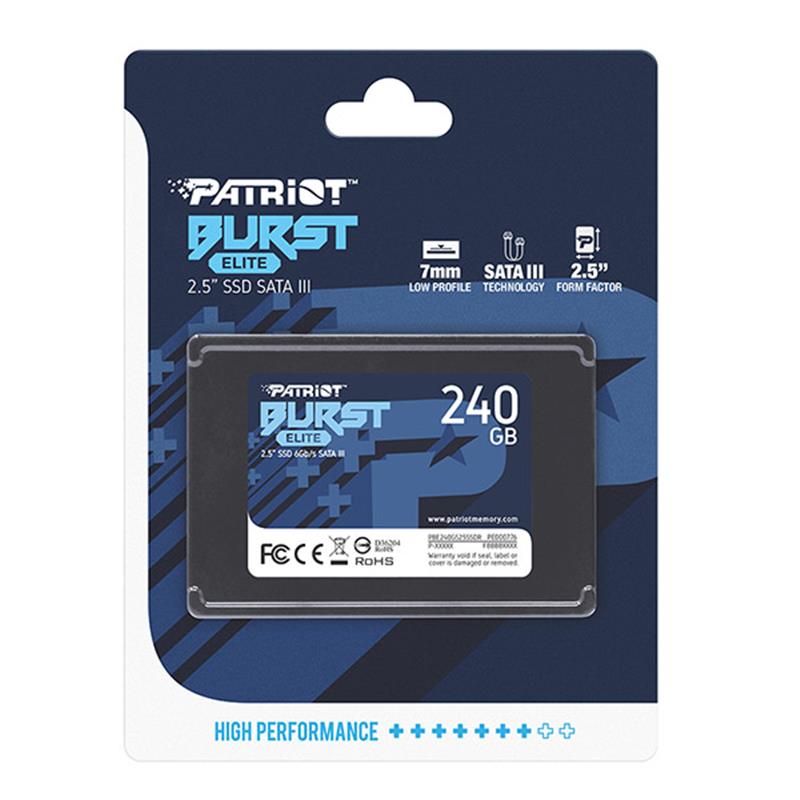 Накопичувач SSD  240GB Patriot Burst Elite 2.5" SATAIII TLC (PBE240GS25SSDR)