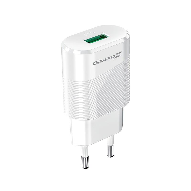 Мережевий зарядний пристрій Grand-X CH-17WL (1xUSB 2.1А) White + кабель Lightning