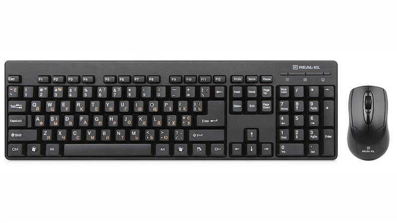 Комплект (клавиатура+мышь) REAL-EL Standard 503 Kit Black USB UAH