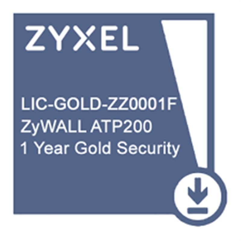 Підписка на сервіс Zyxel Gold Security Pack (AS, AV, CF, IDP/DPI, Sandboxing, SecuReporter, 40 AP) сроком 1 год для ATP200 (LIC-GOLD-ZZ0001F)