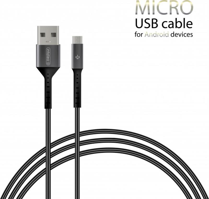 Кабель Intaleo CB0 USB - micro USB (M/M), 1.2 м, Black/Grey (1283126495649)