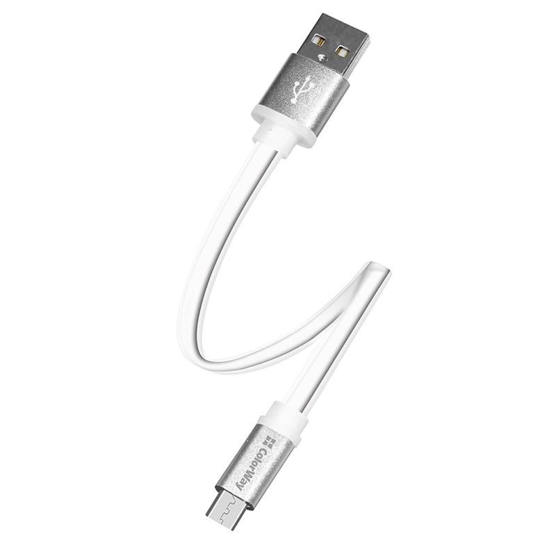 Кабель ColorWay USB - micro USB (M/M), 0.25 м, White (CW-CBUM-MUM25W)