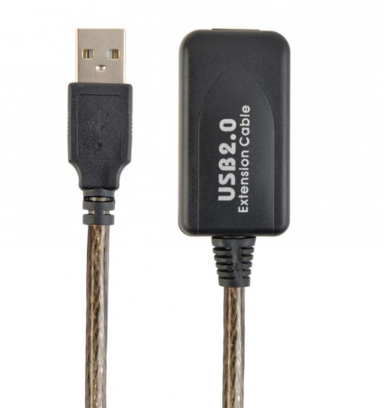 Кабель Cablexpert USB - USB V 2.0 (M/F), активний подовжувач, 10 м, чорний (UAE-01-10M) 