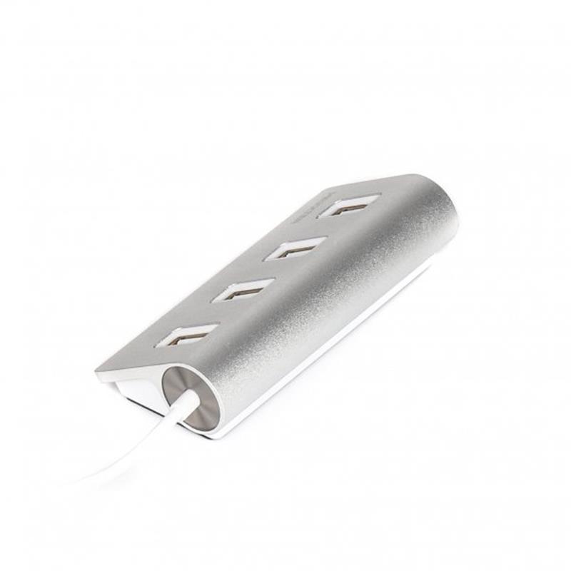 Концентратор USB 2.0 Maxxter 4хUSB2.0 Silver (HU2A-4P-01) 