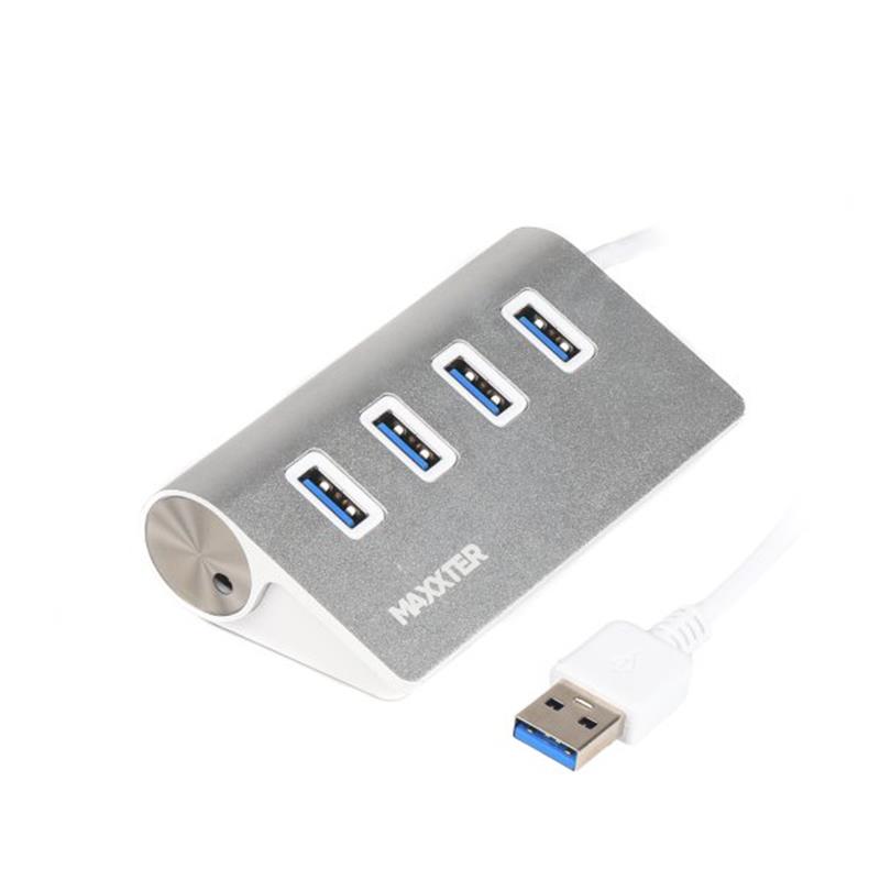 Концентратор USB 3.0 Maxxter 4хUSB3.0 Silver (HU3A-4P-01) 