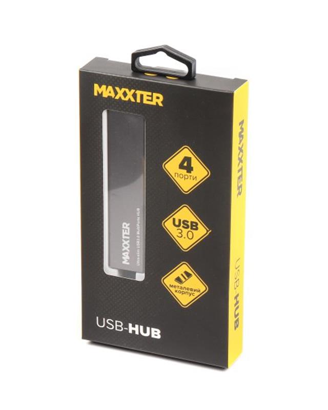 Концентратор USB 3.0 Maxxter 4хUSB3.0 Dark Grey (HU3A-4P-02) 