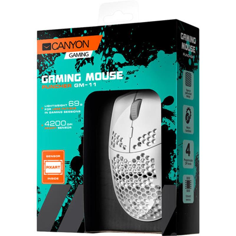 Миша Canyon Puncher GM-11 Gaming White (CND-SGM11W) 