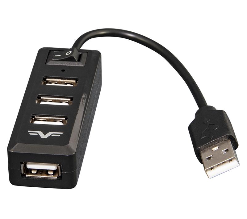 Концентратор USB 2.0 Frime 4хUSB2.0 Black (FH-20000)