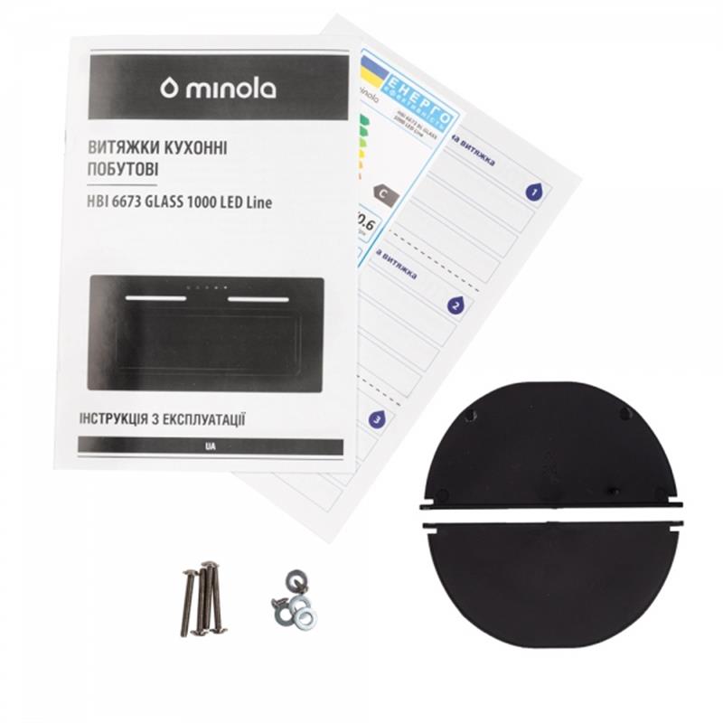 Вытяжка Minola HBI 6673 BL GLASS 1000 LED Line Вытяжка Minola HBI 6673 BL GLASS 1000 LED Line