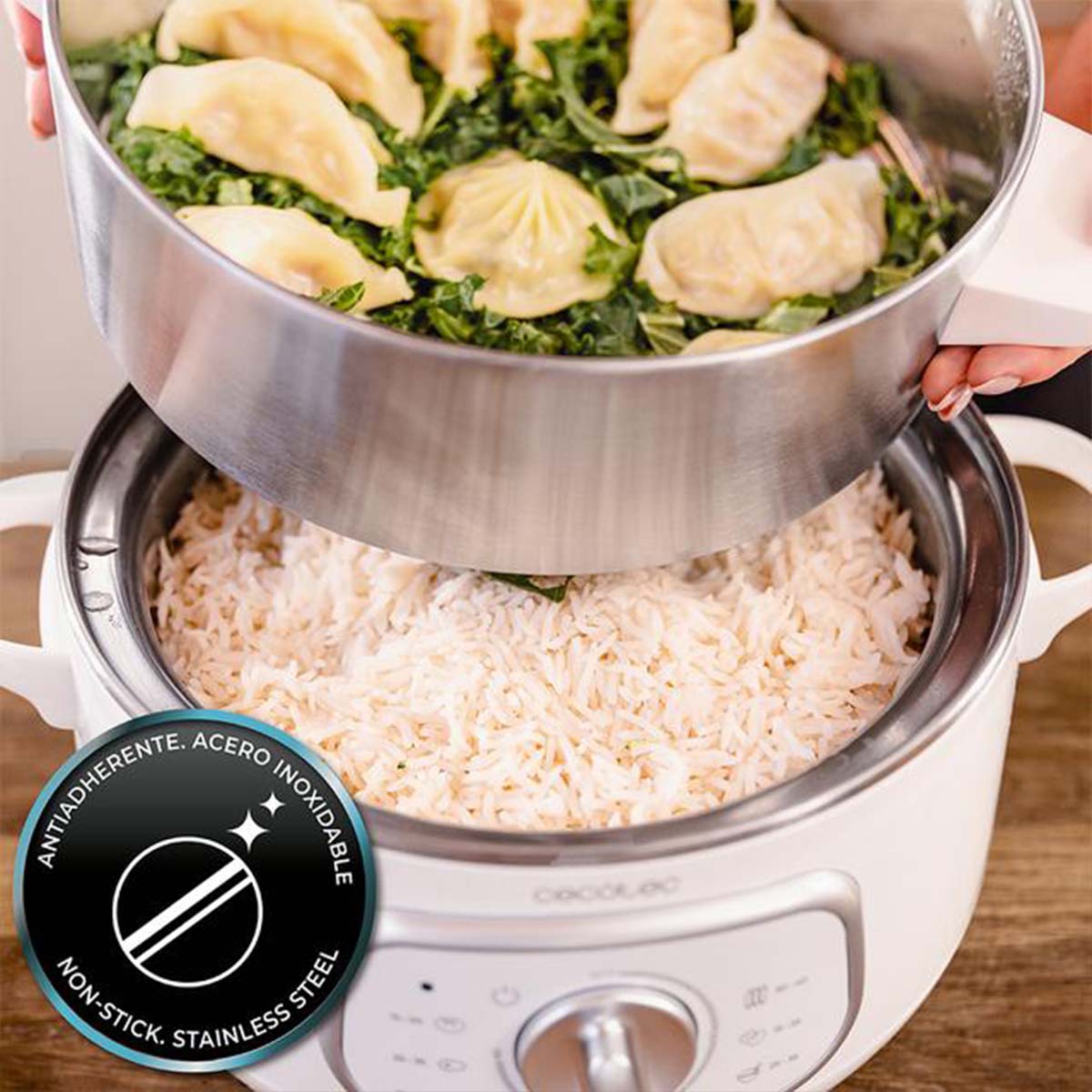 Пароварка Cecotec Vapovita SteelPot White (A01_EU01_100630) Пароварка Cecotec Vapovita SteelPot White (A01_EU01_100630)