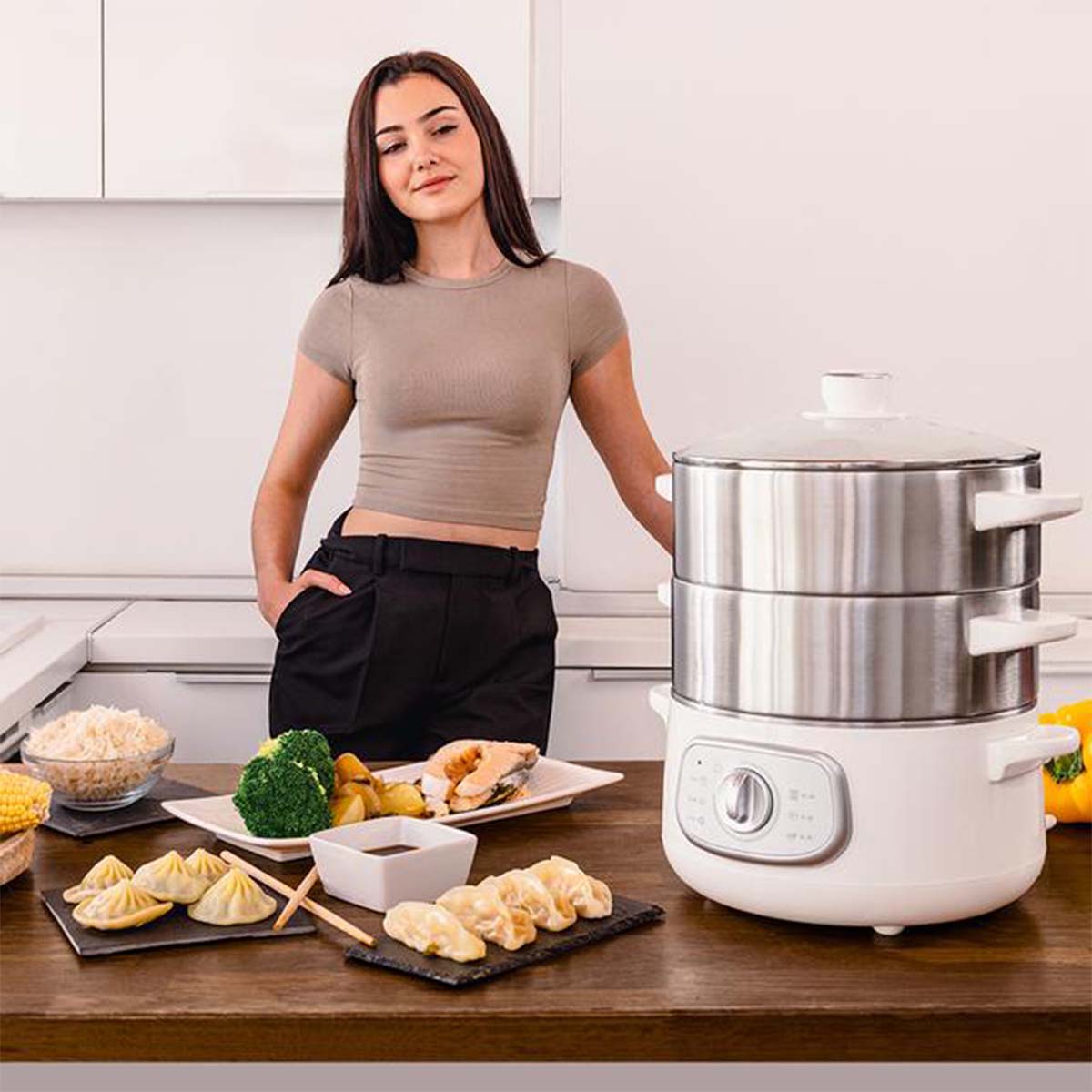 Пароварка Cecotec Vapovita SteelPot White (A01_EU01_100630) Пароварка Cecotec Vapovita SteelPot White (A01_EU01_100630)