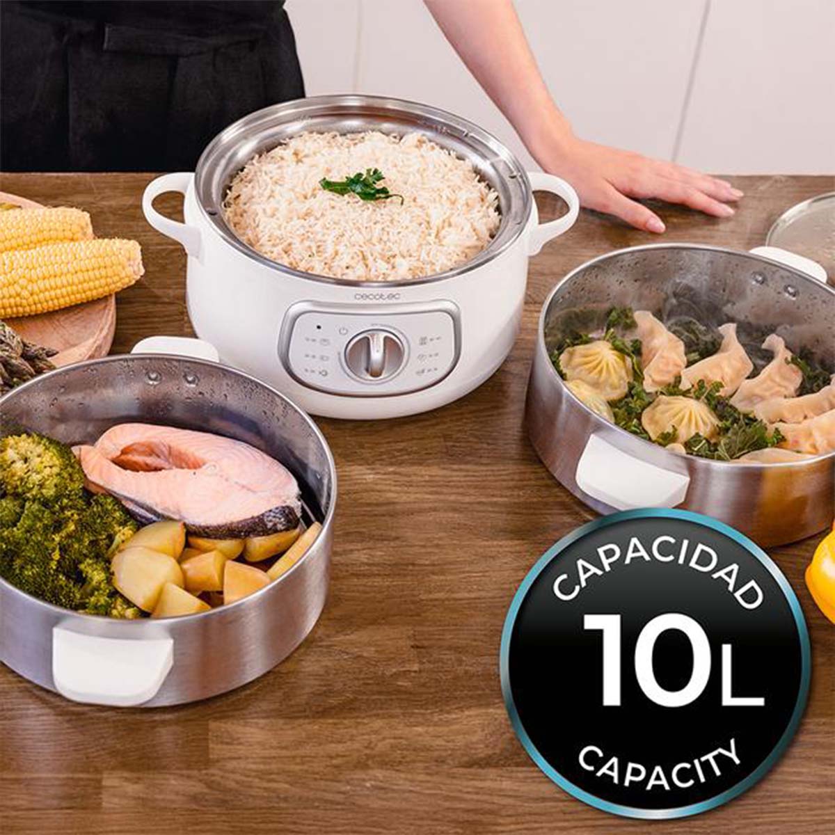 Пароварка Cecotec Vapovita SteelPot White (A01_EU01_100630) Пароварка Cecotec Vapovita SteelPot White (A01_EU01_100630)