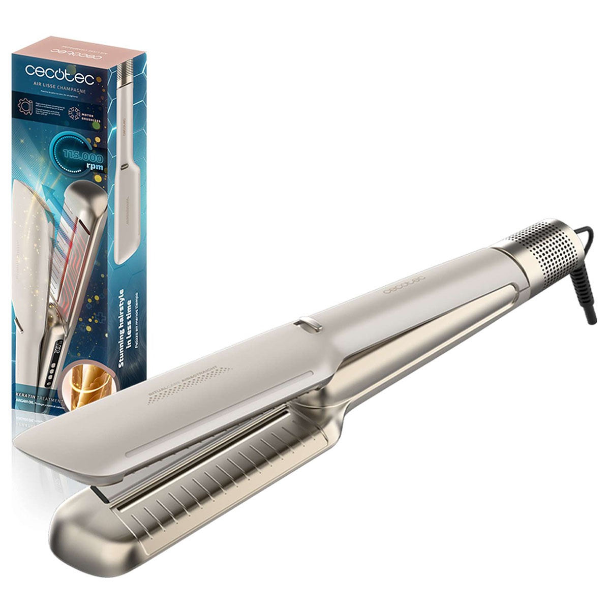 фото Стайлер (випрямляч) Cecotec Air Lisse Champagne (A01_EU01_100989)