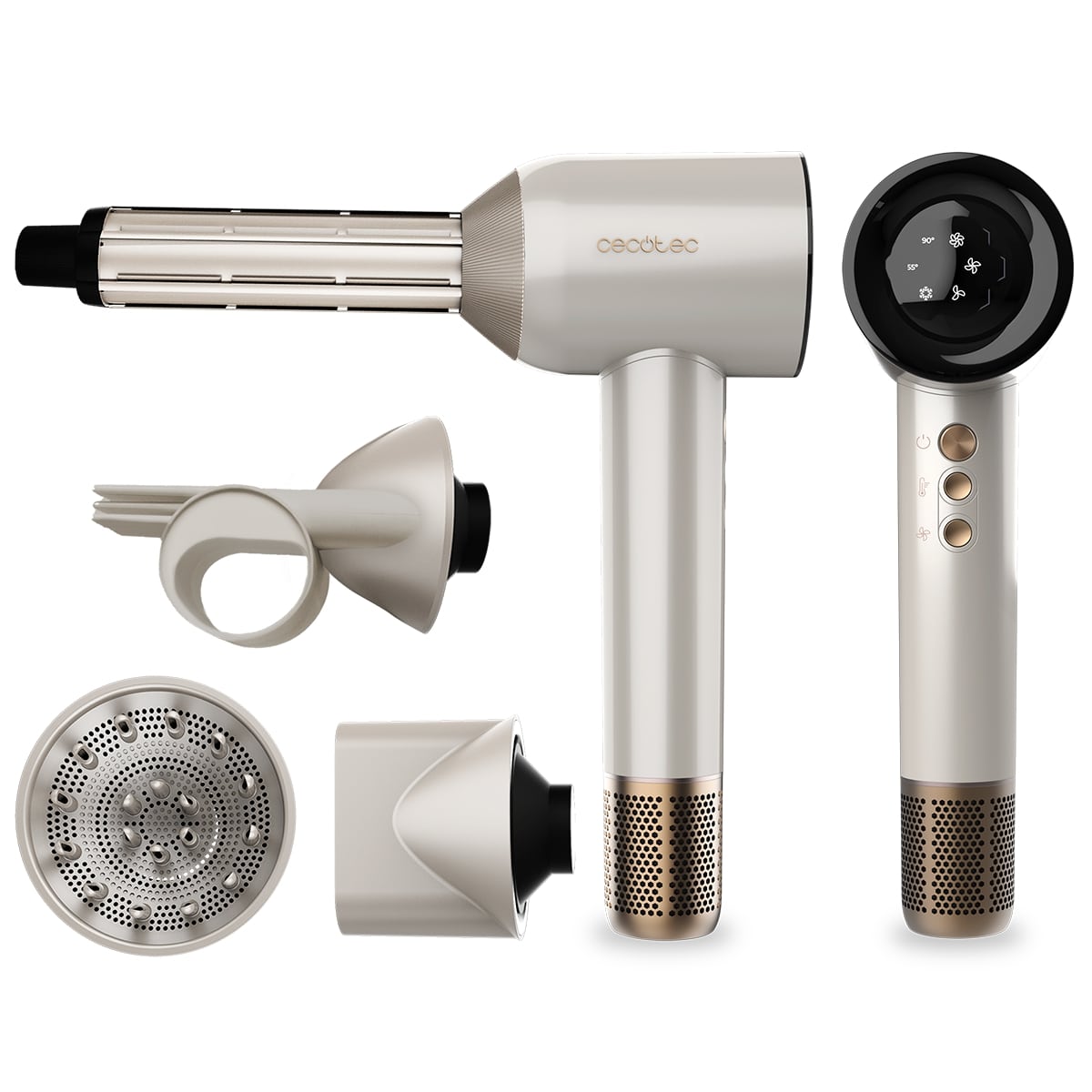 Фен Cecotec DryGlam Waves Champagne 4in1 (A01_EU01_103715)