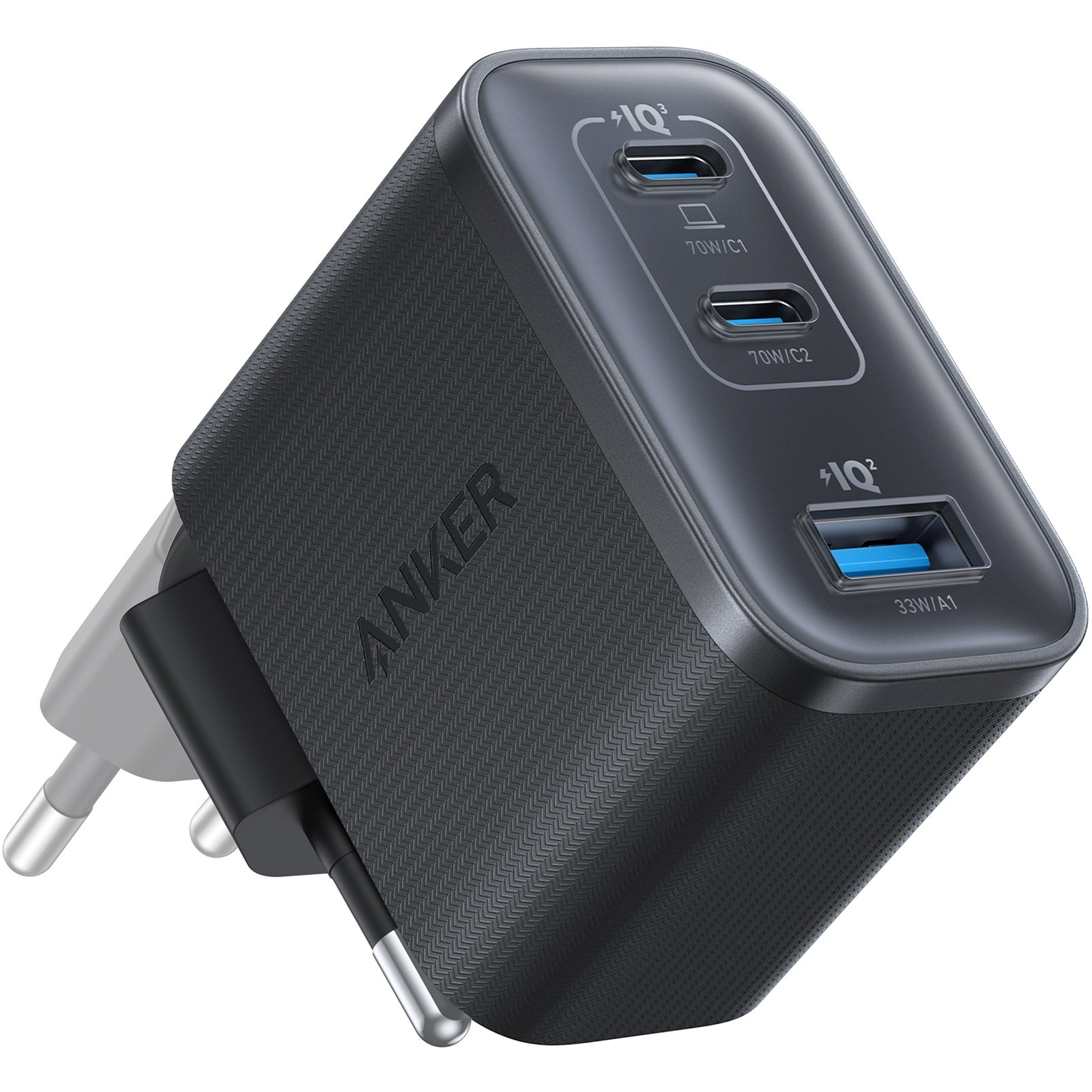 Сетевое зарядное устройство Anker 70W 2xUSB-C 1xUSB-A Чорне